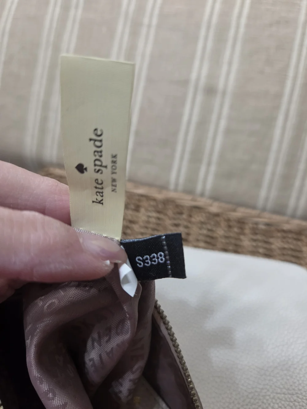 Kate Spade New York White Pebbled Crossbody Bag